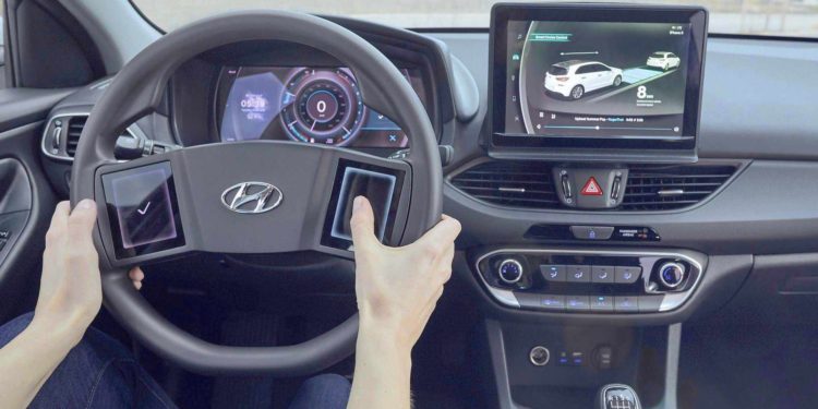 Hyundai interior concept touchscreen volan